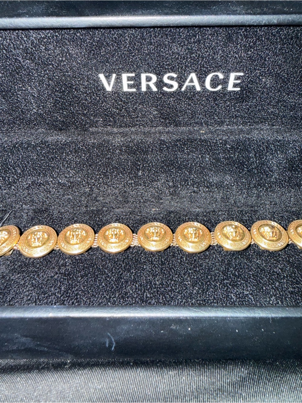 Versace Gold Medallion Choker- Classic Logo Chain